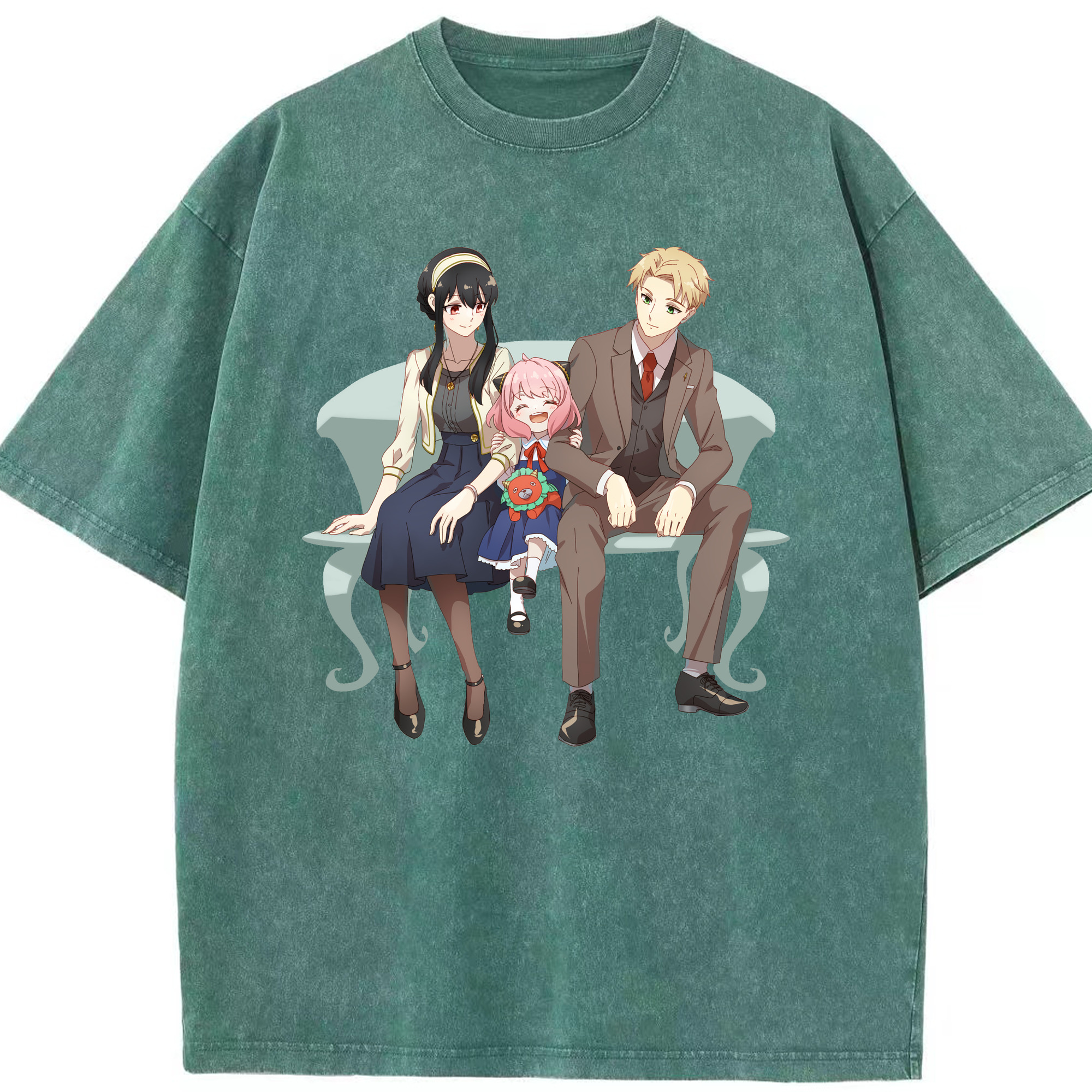 （画像用） SPY×FAMILY间谍家家酒 綿100% ヴィンテージ風 半袖Tシャツ（フロントプリント）